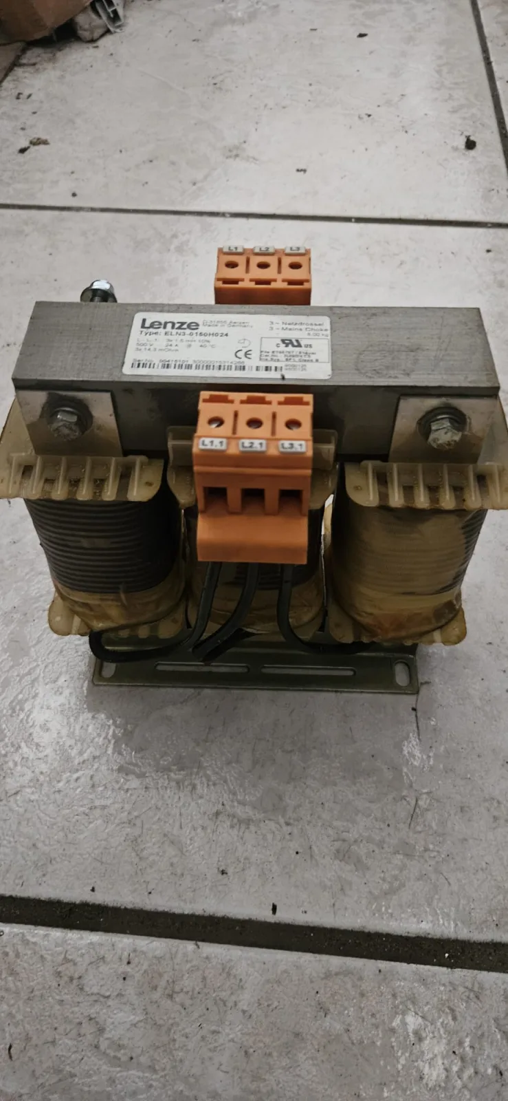 Lenze ELN3-0150H024 – dławik sieciowy 3x1,5mH 24A 500V – NOWY – zdjęcie 2