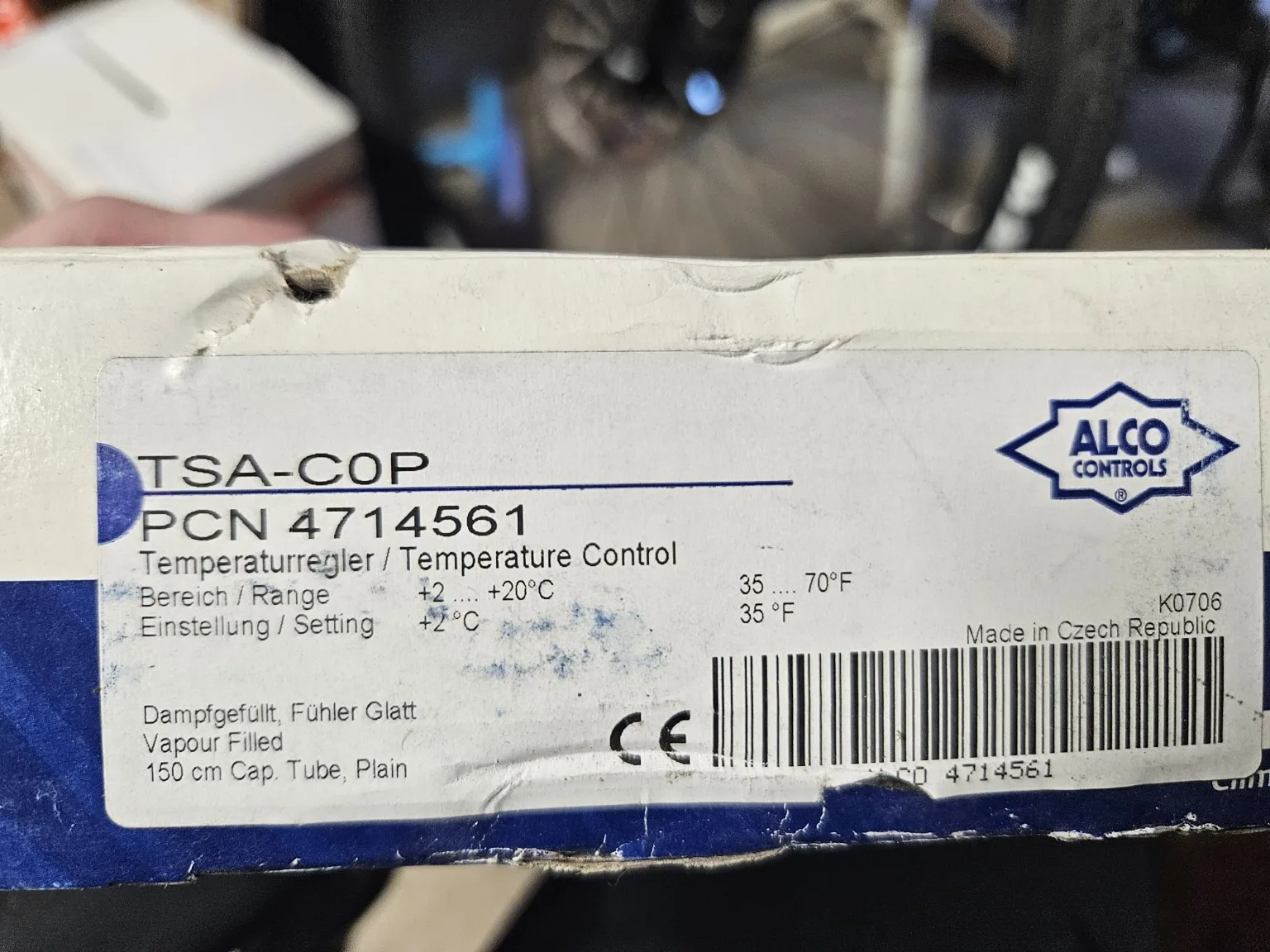 Termostat kapilarny ALCO Controls TSA-COP 4714561, +2 do +20°C, NOWY – zdjęcie 2