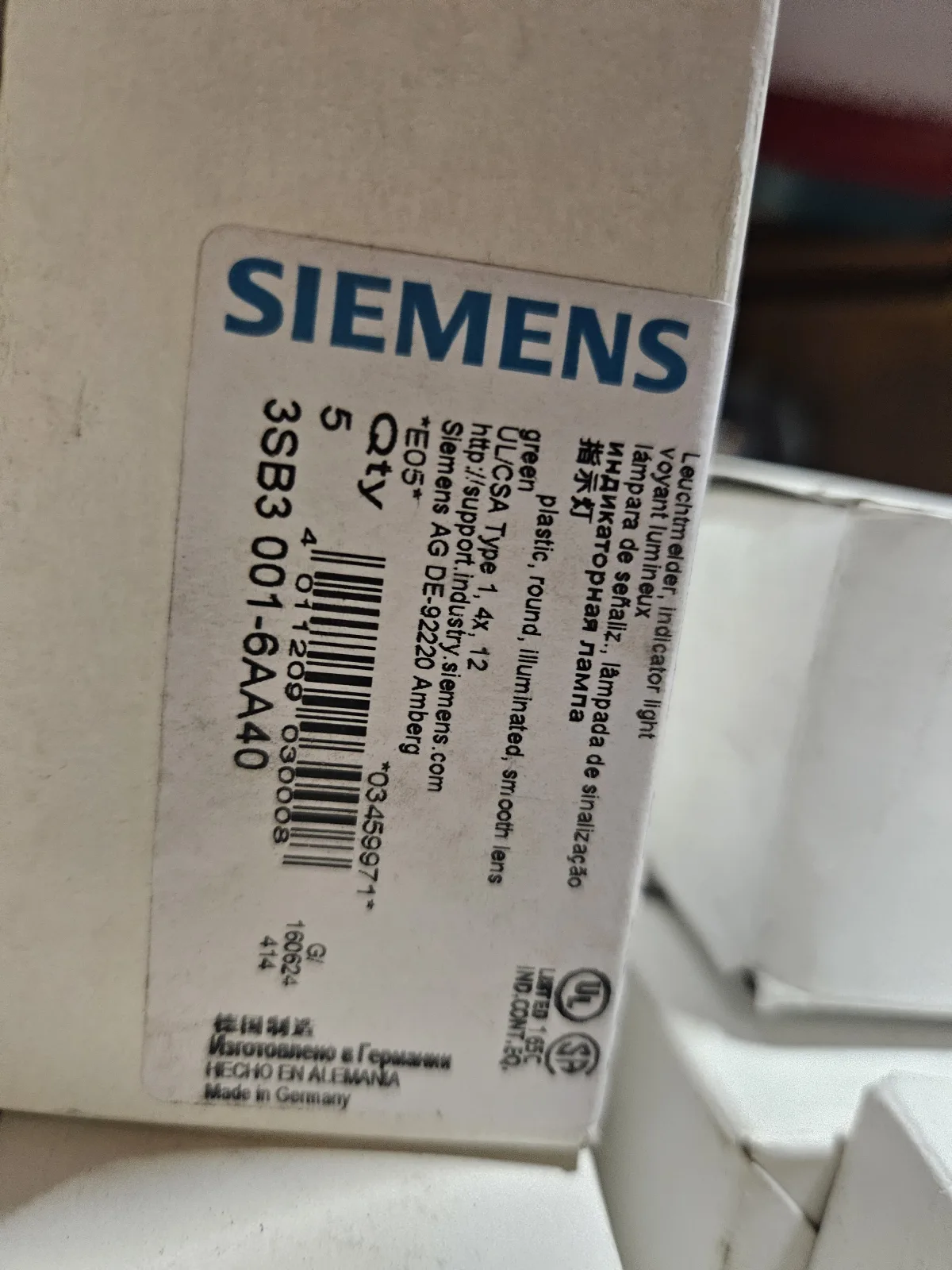 Siemens 3SB3001-6AA40 – zielona lampka sygnalizacyjna 22 mm – zdjęcie 2