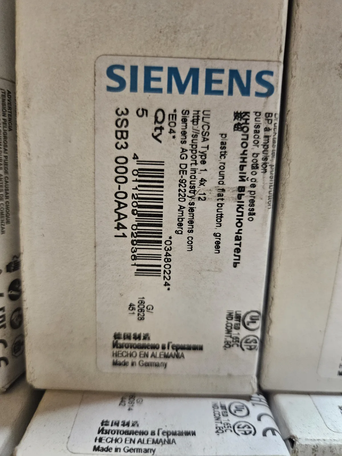 Siemens 3SB3000-0AA41 – przycisk zielony 22 mm – zdjęcie 2